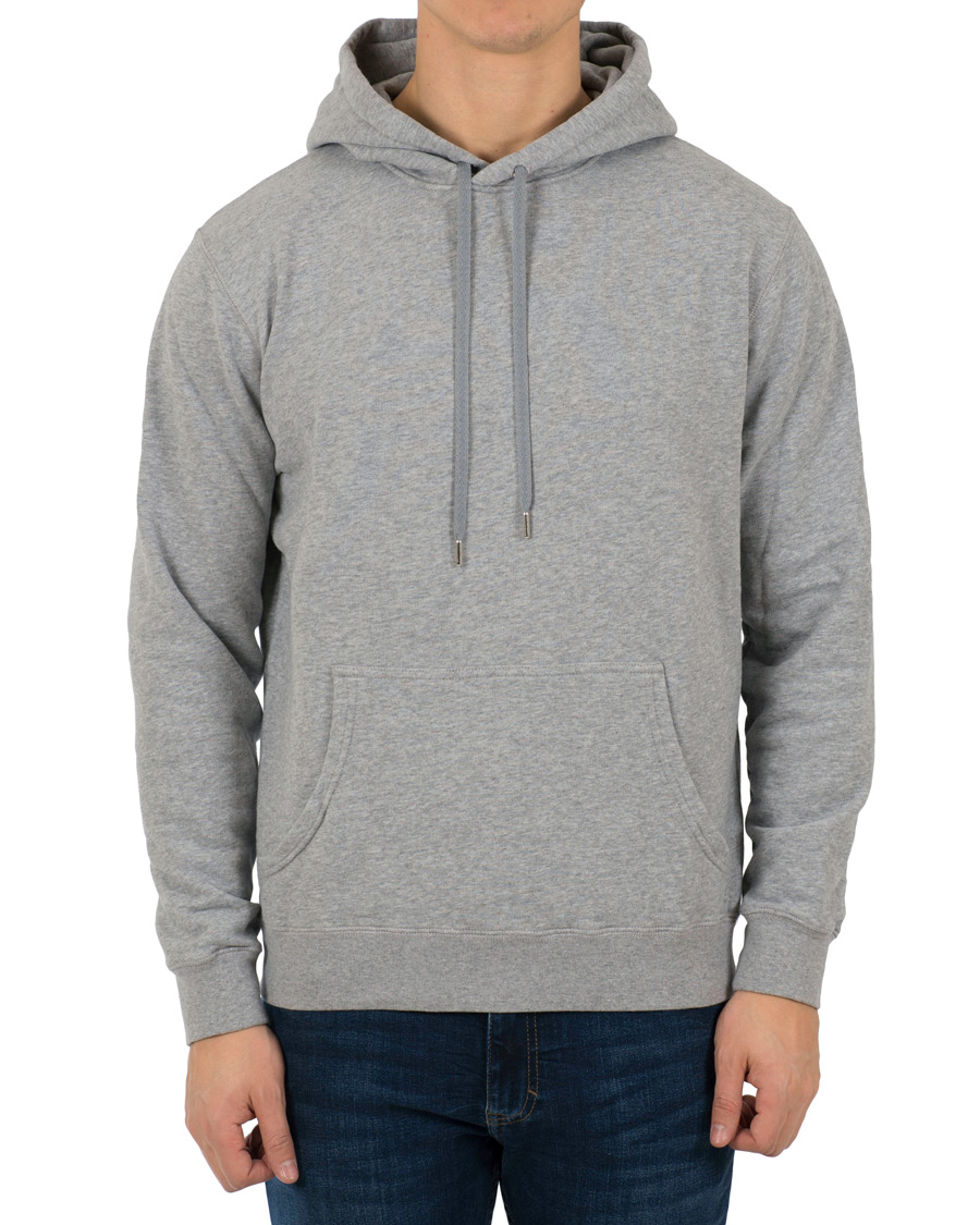 Heren | Truien | Sunspel | Loopback Hoodie Light Grey
