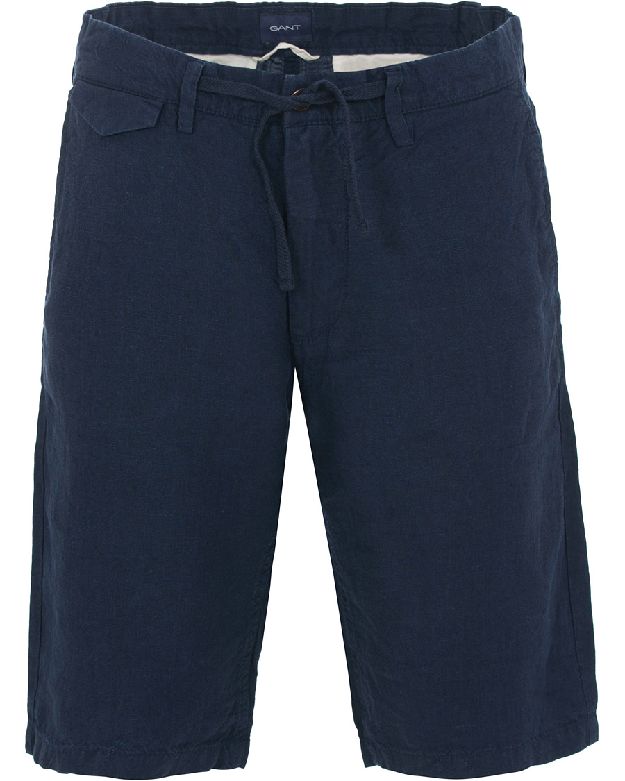 Heren | Korte broek | GANT | Relax Linen Shorts Classic Blue