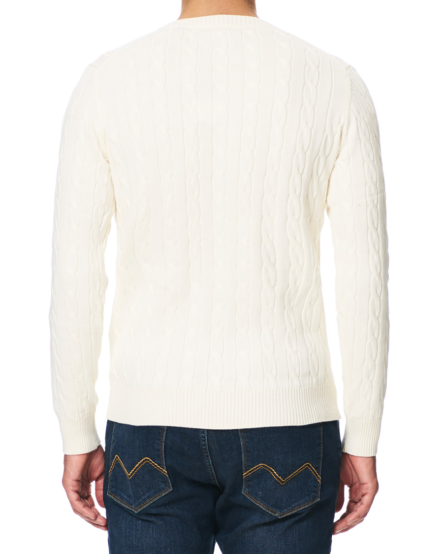 Heren | Truien | GANT | Cotton Cable Crew Neck Pullover Creem
