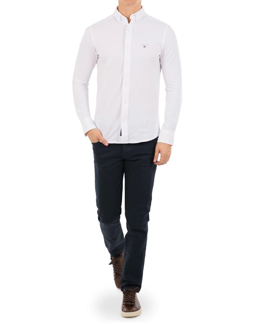 Heren | Overhemden | GANT | Slim Fit Tech Prep Pique Shirt White