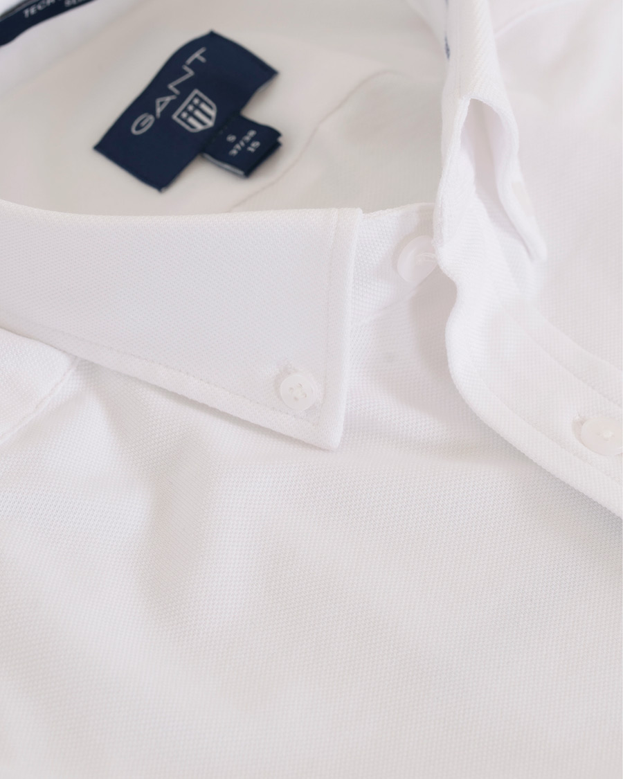Heren | Overhemden | GANT | Slim Fit Tech Prep Pique Shirt White