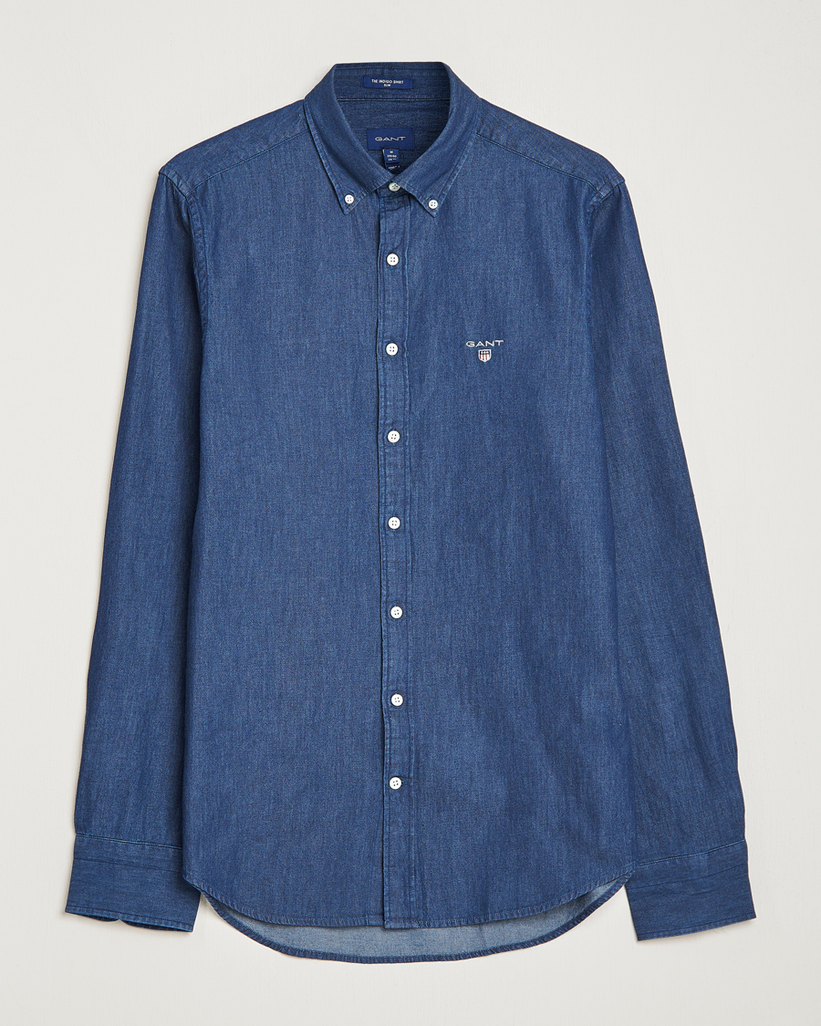 Heren | Overhemden | GANT | Slim Fit Denim Shirt Dark Indigo