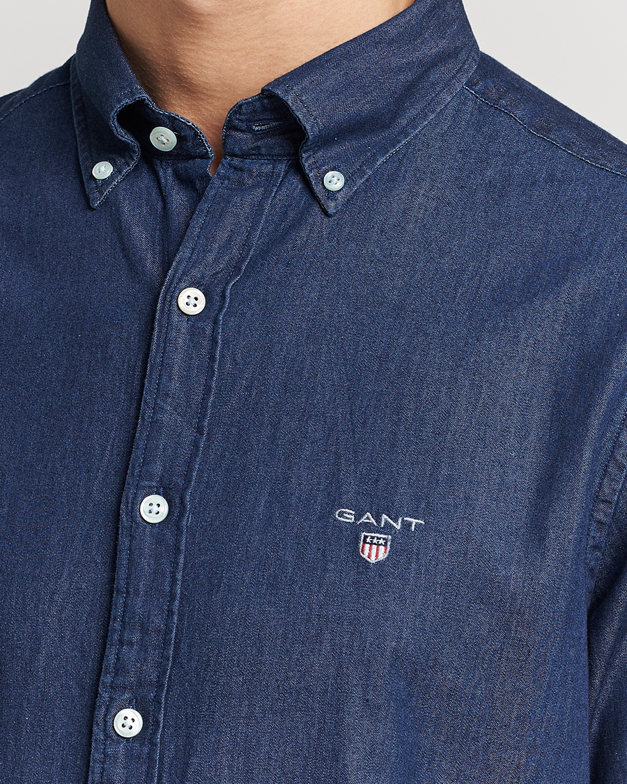 Heren | Overhemden | GANT | Slim Fit Denim Shirt Dark Indigo