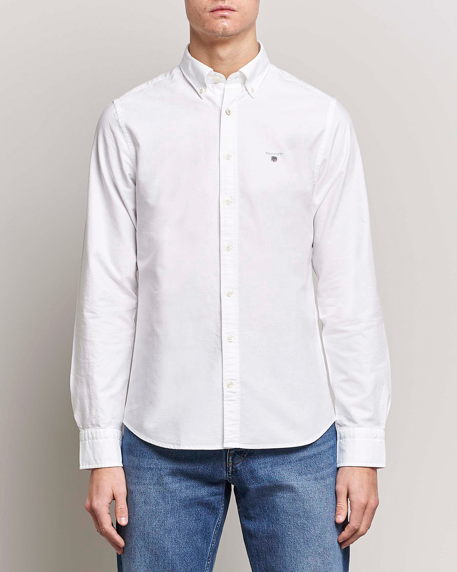 Heren | Overhemden | GANT | Slim Fit Oxford Shirt White