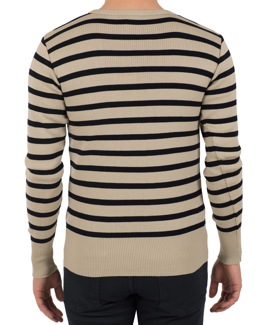 Heren | Truien | S.N.S. Herning | Sub Striped Knitted Sweater Desert Sand/Marine