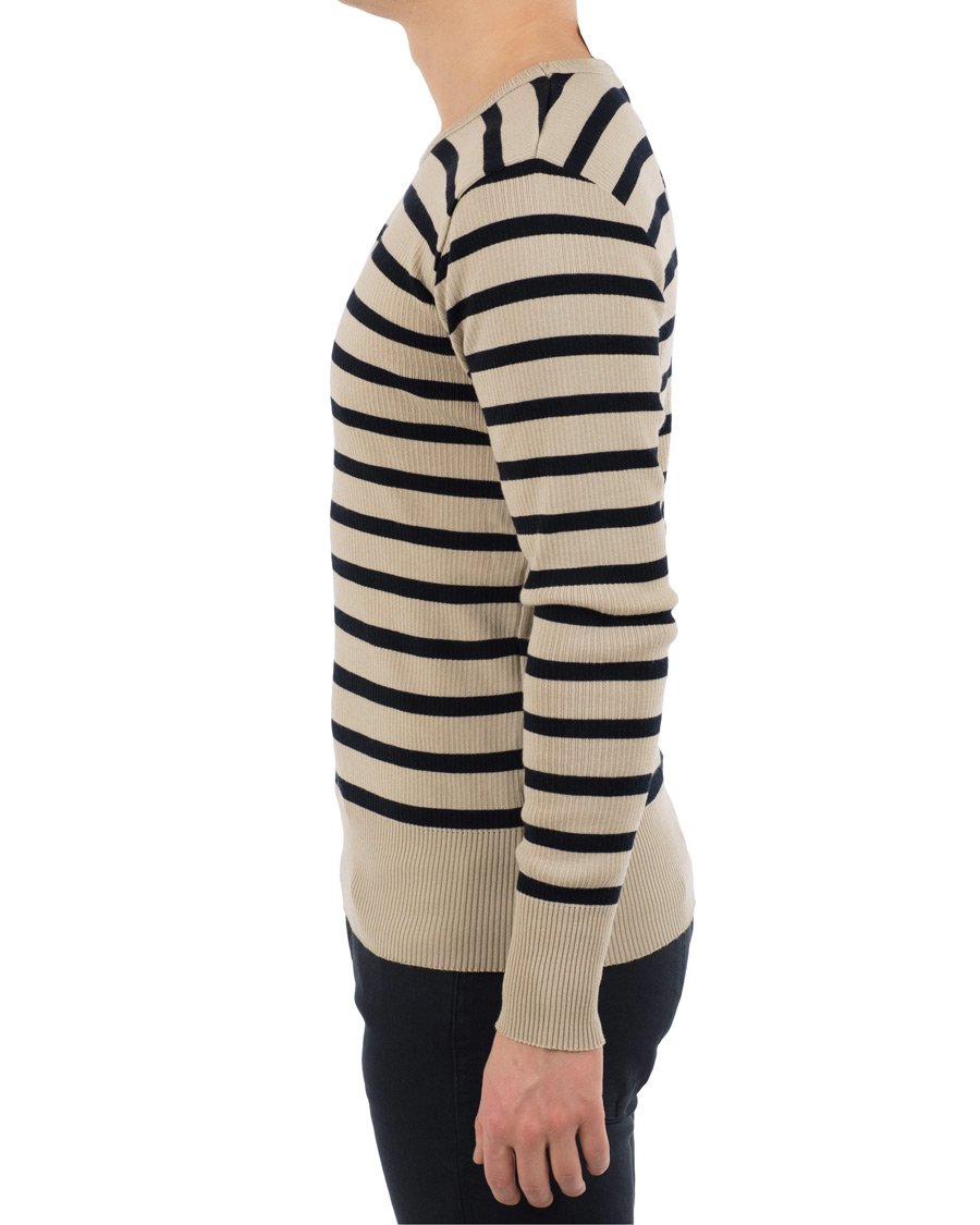 Heren | Truien | S.N.S. Herning | Sub Striped Knitted Sweater Desert Sand/Marine