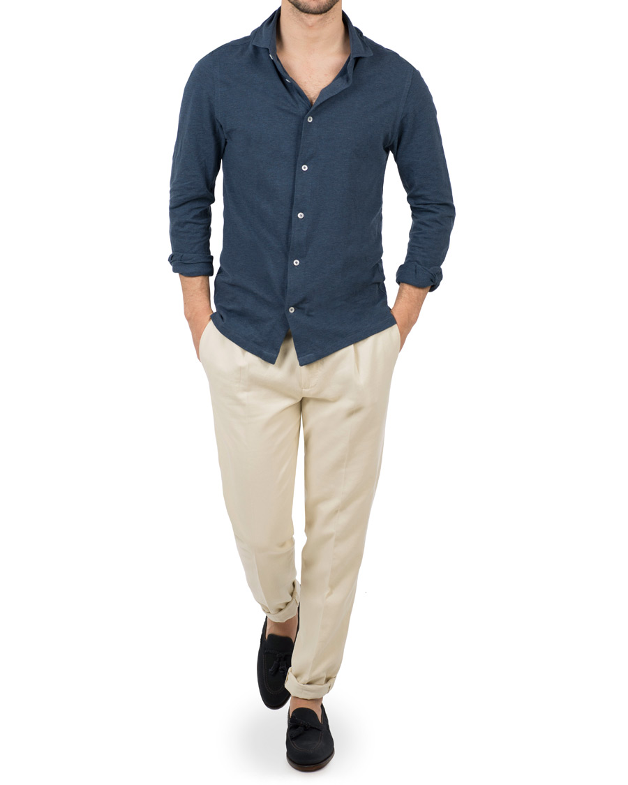 Heren | Overhemden | Barba Napoli | Jersey Shirt Blue