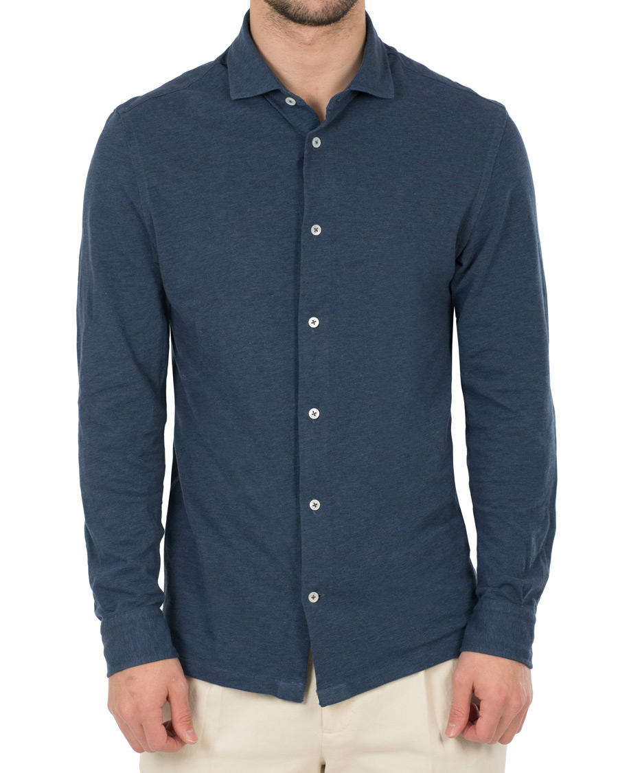 Heren | Overhemden | Barba Napoli | Jersey Shirt Blue