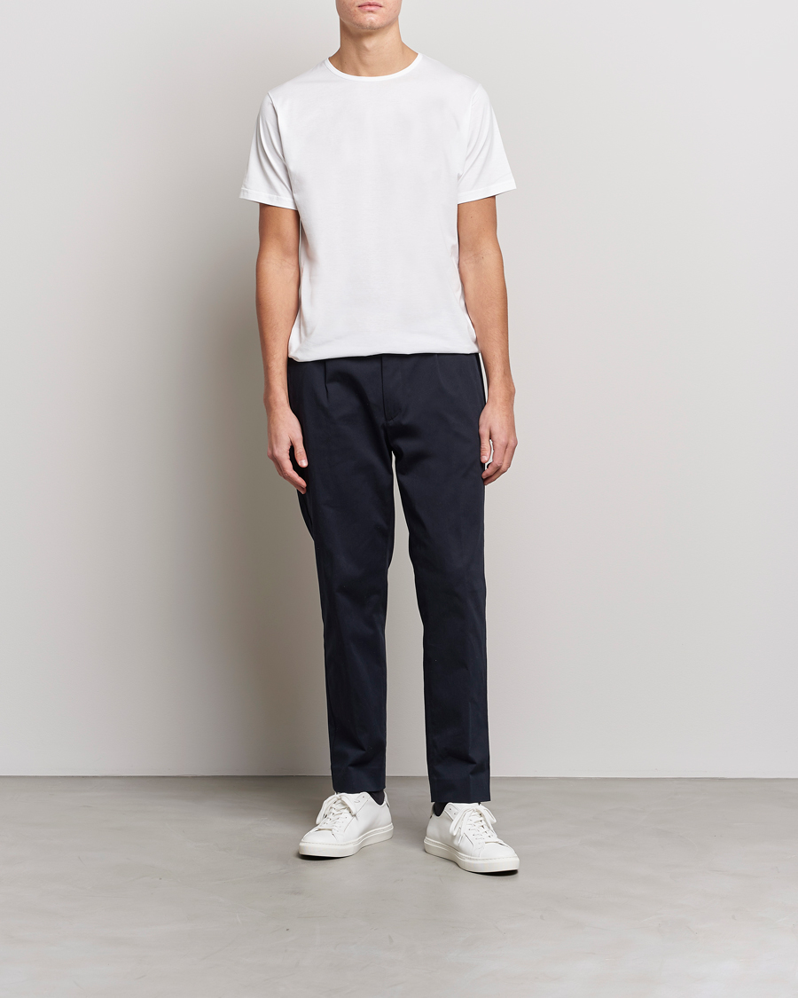 Heren | T-shirts | Sunspel | Superfine Cotton Crew Neck T-Shirt White