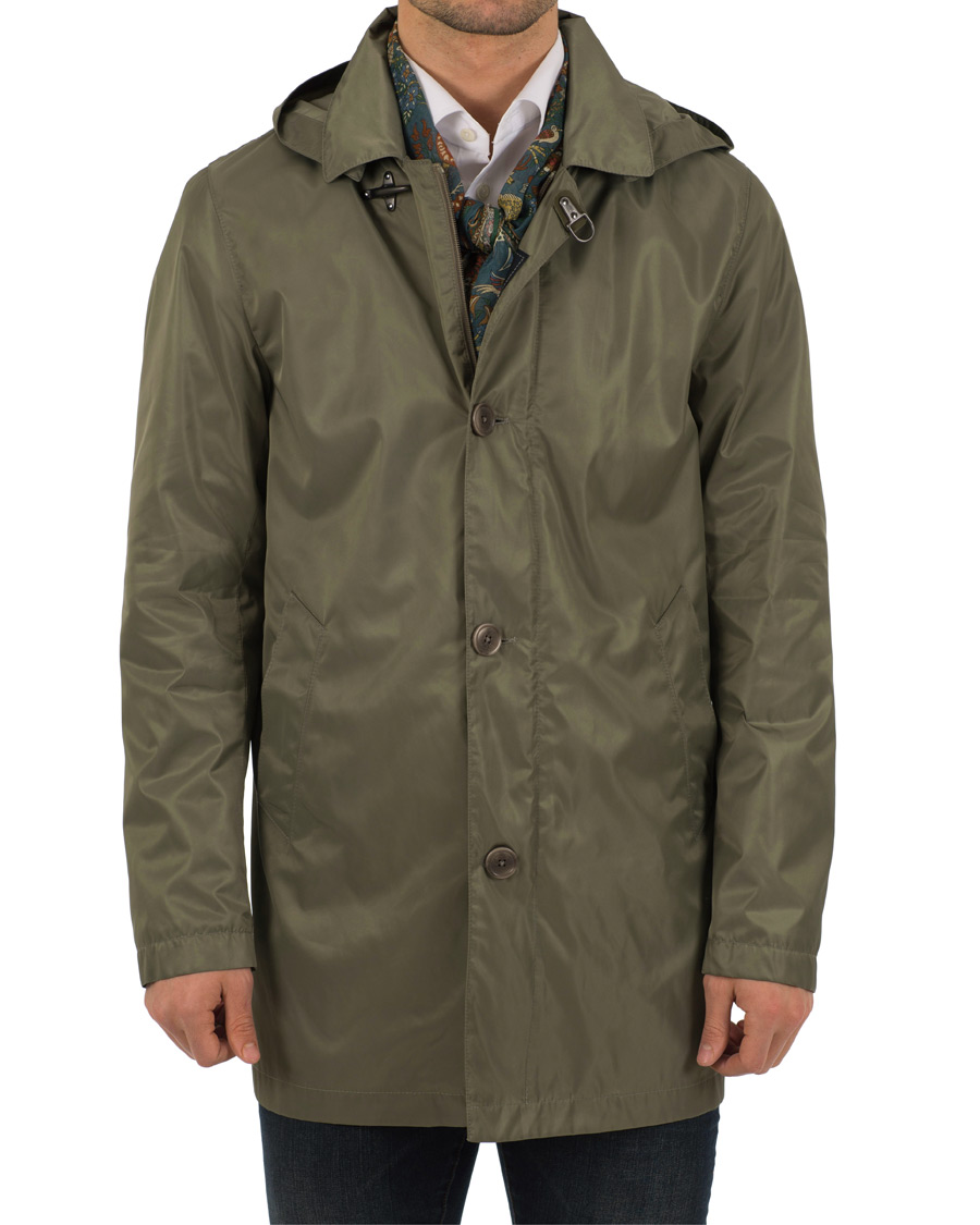 Heren | Jassen | Fay | Chelsea Nylon Memory Raincoat Military Green