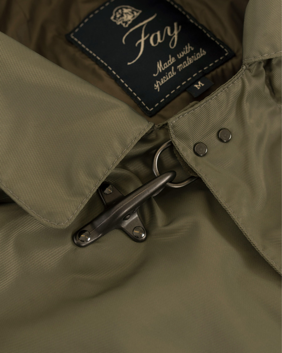 Heren | Jassen | Fay | Chelsea Nylon Memory Raincoat Military Green
