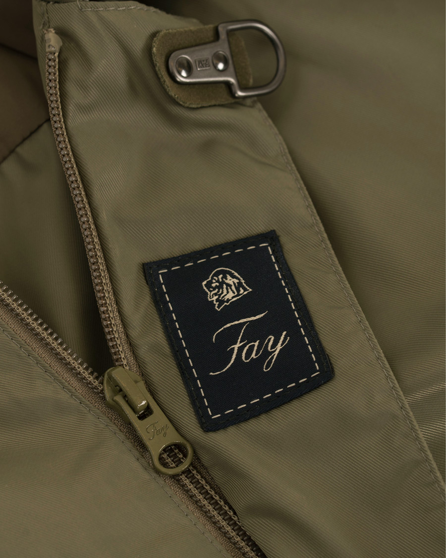 Heren | Jassen | Fay | Chelsea Nylon Memory Raincoat Military Green
