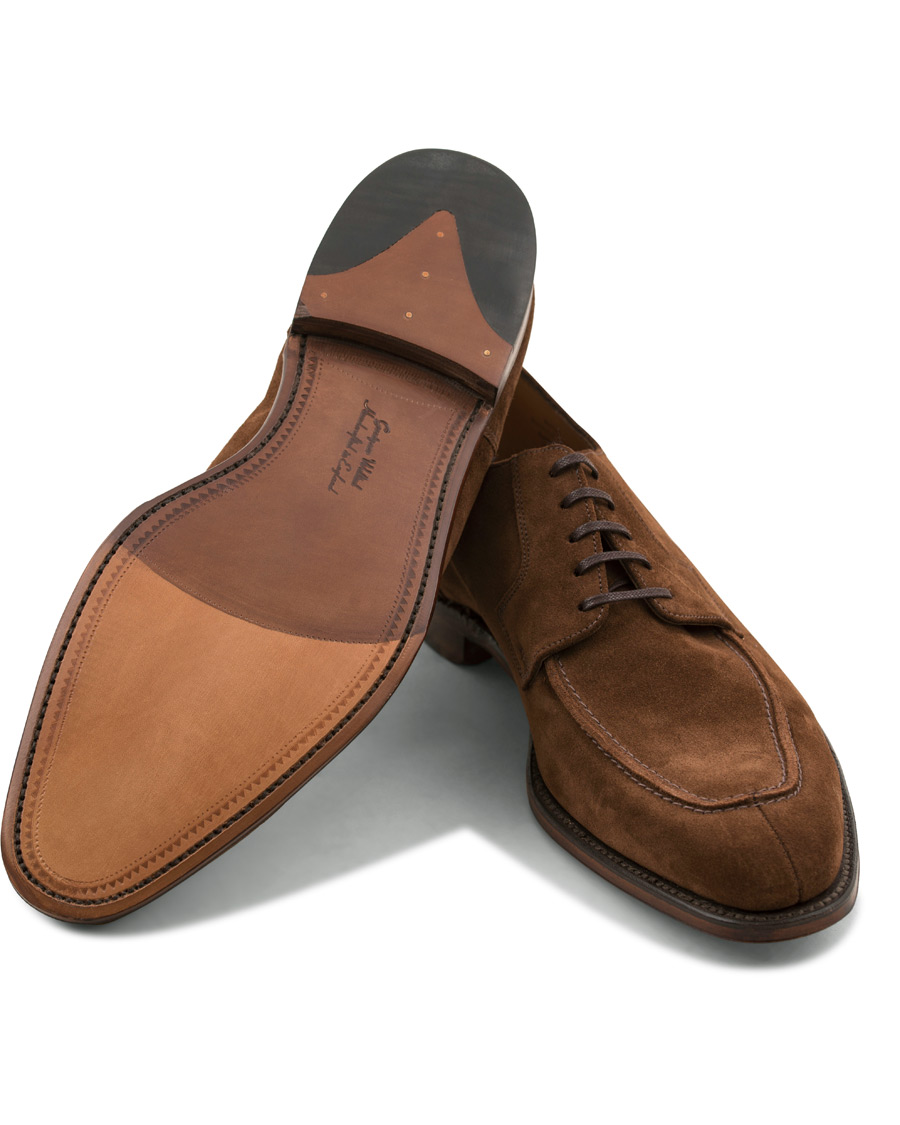 Heren | Loake 1880 Legacy Avon Derby Split Toe Brown Suede | Loake 1880 Legacy | Avon Derby Split Toe Brown Suede