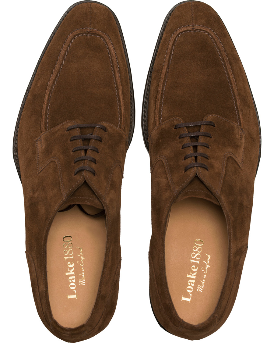 Heren | Loake 1880 Legacy Avon Derby Split Toe Brown Suede | Loake 1880 Legacy | Avon Derby Split Toe Brown Suede