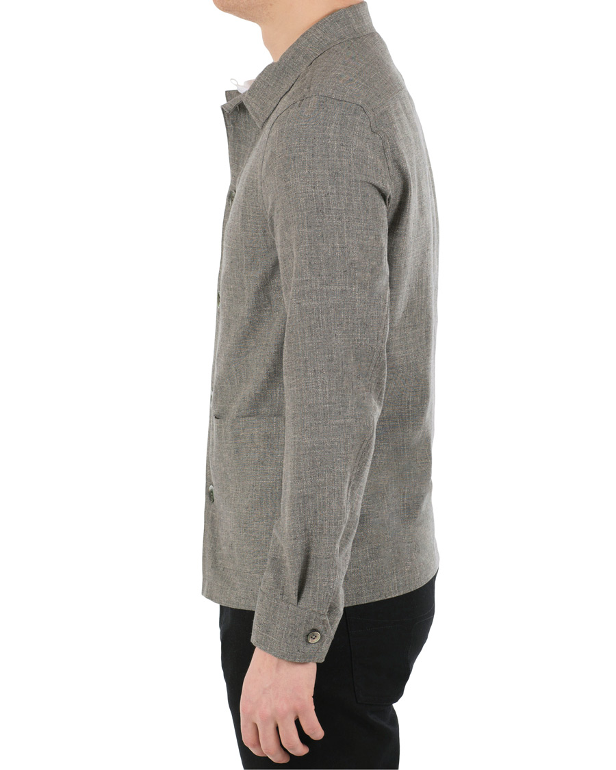 Heren | Jassen | Oscar Jacobson | Hannes Wool/Cotton/Linen Shirt Jacket Grey