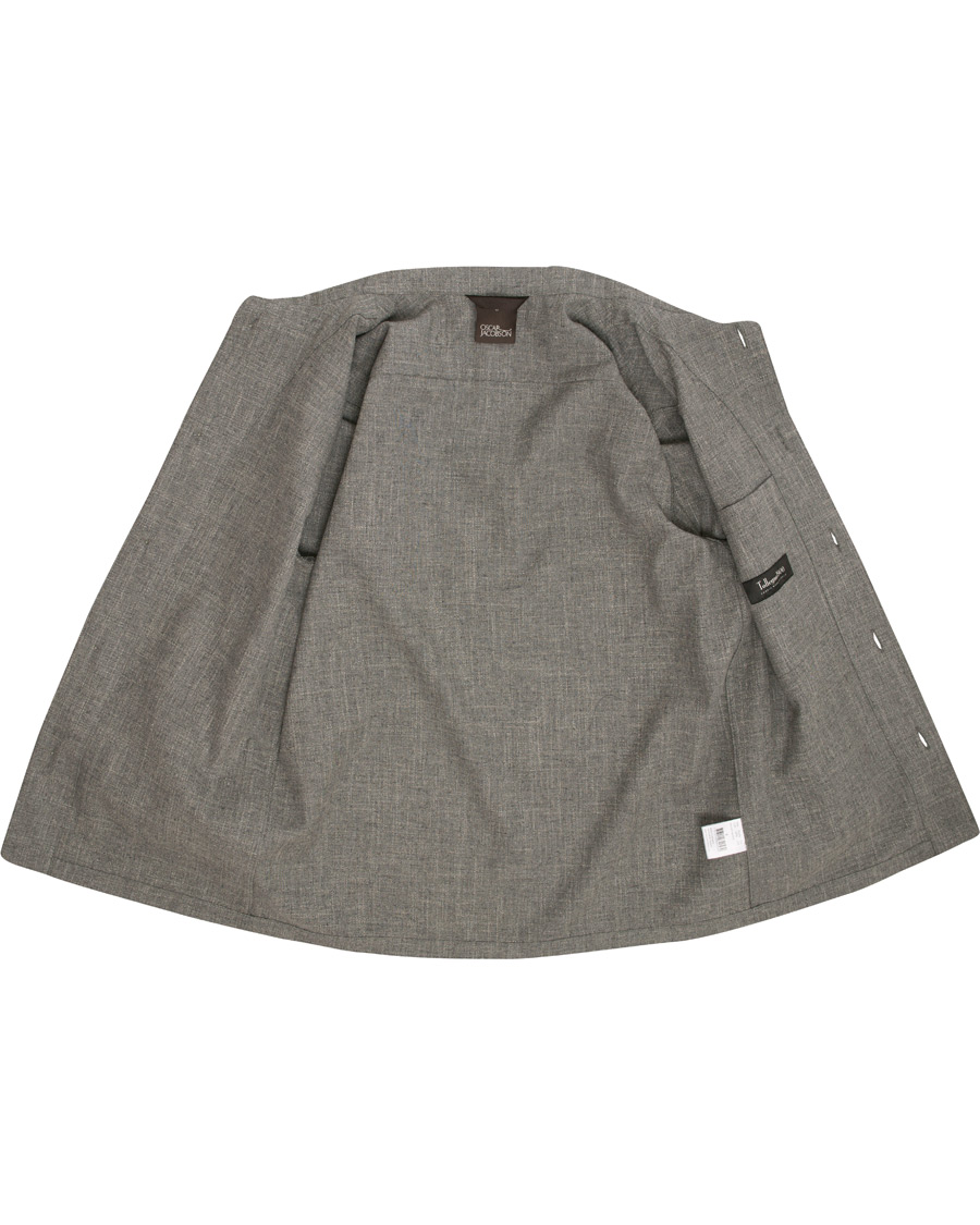 Heren | Jassen | Oscar Jacobson | Hannes Wool/Cotton/Linen Shirt Jacket Grey