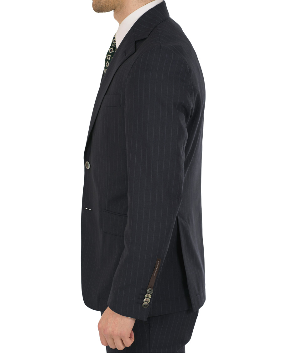 Heren | Pakken | Oscar Jacobson | Ferry Wool Pinstripe Suit Navy