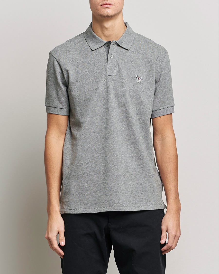 Heren | Kleding | PS Paul Smith | Regular Fit Zebra Polo Grey Melange