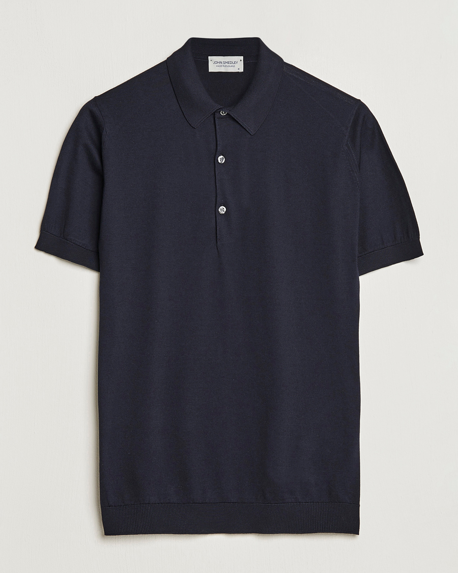Heren | Polo's | John Smedley | Adrian Slim Fit Sea Island Polo Navy