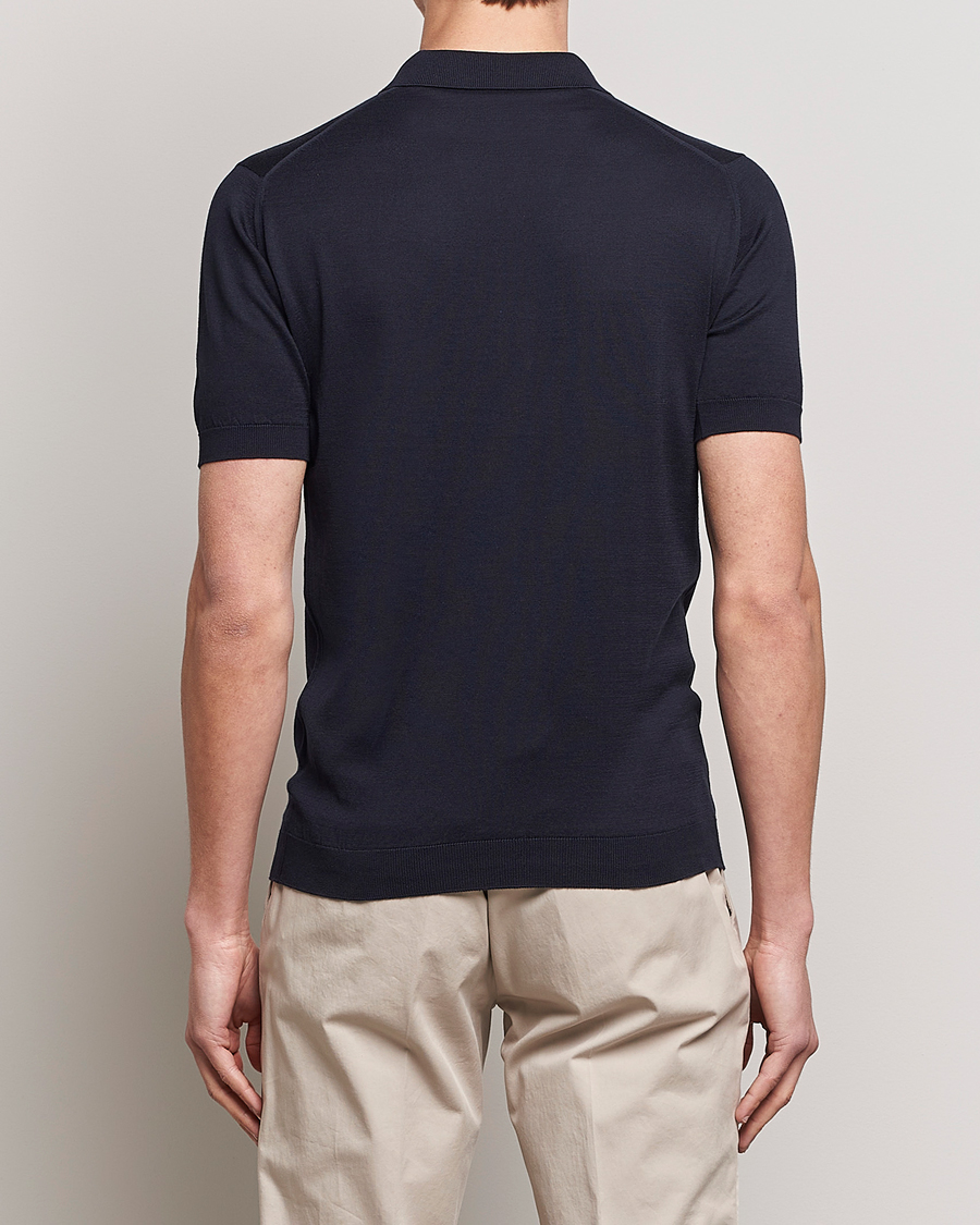 Heren | Polo's | John Smedley | Adrian Slim Fit Sea Island Polo Navy