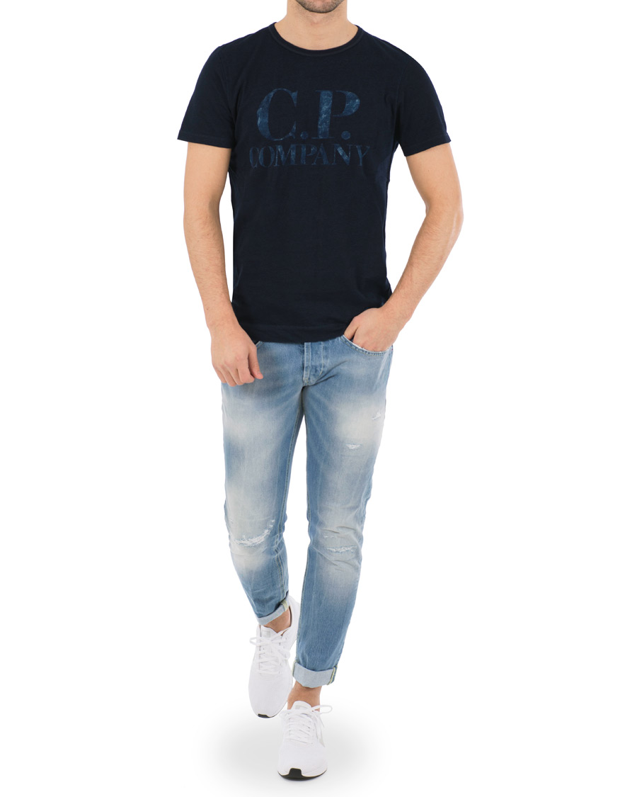 Heren | T-shirts | C.P. Company | Printed Indigo Jersey Dark Navy