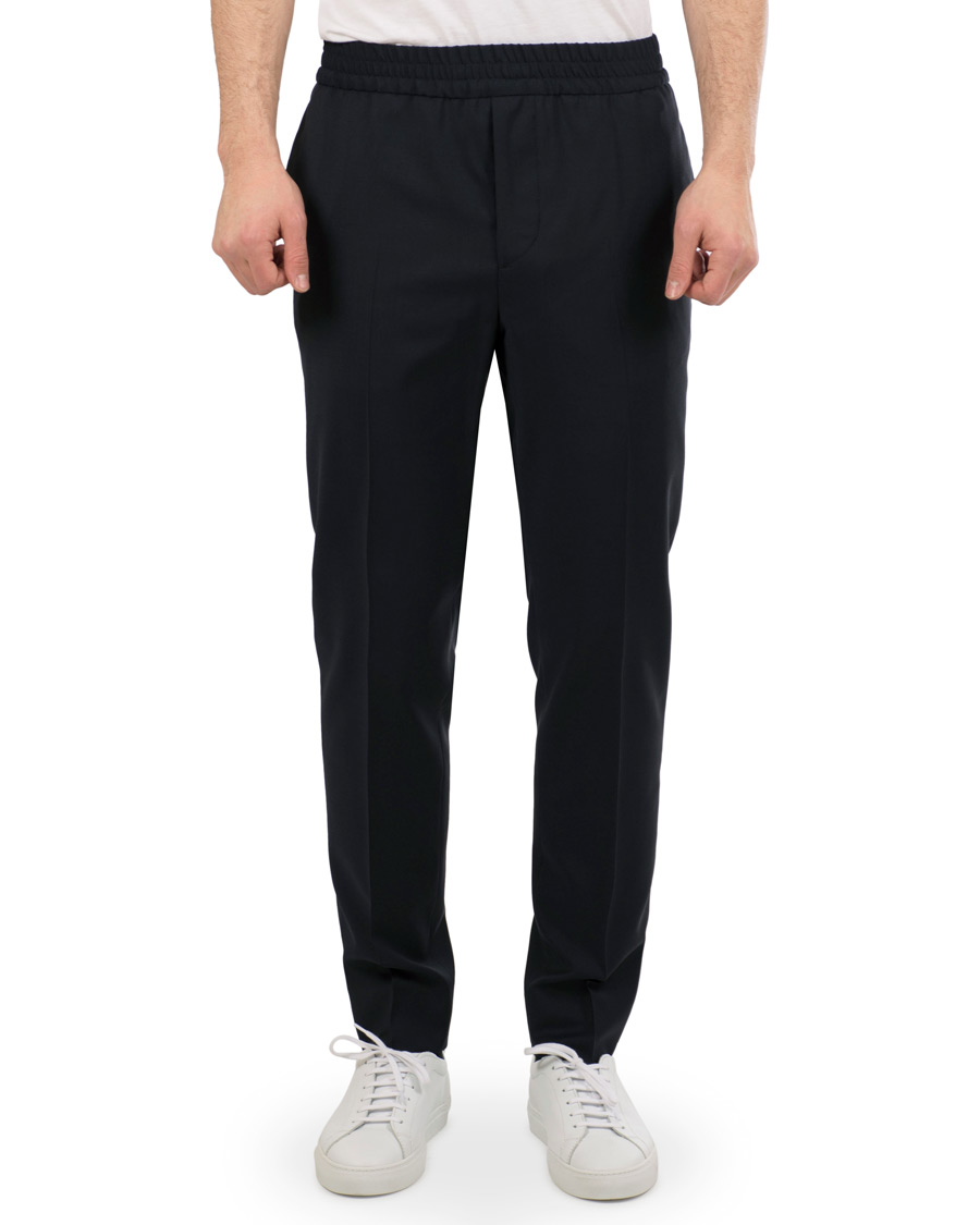 Heren | Broeken | J.Lindeberg | Sasha Comfort Wool Draw String Trousers Navy