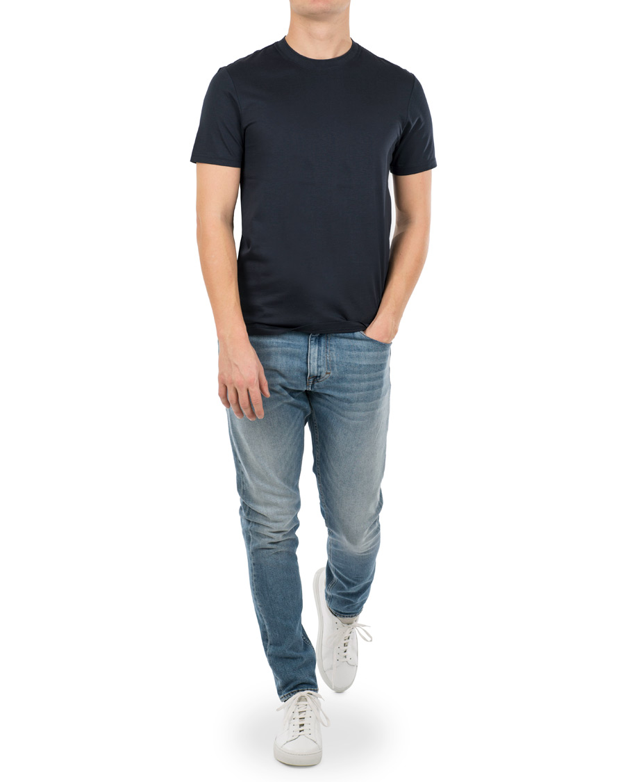 Heren | T-shirts | J.Lindeberg | Silo Fine Cotton Crew Neck Tee Navy