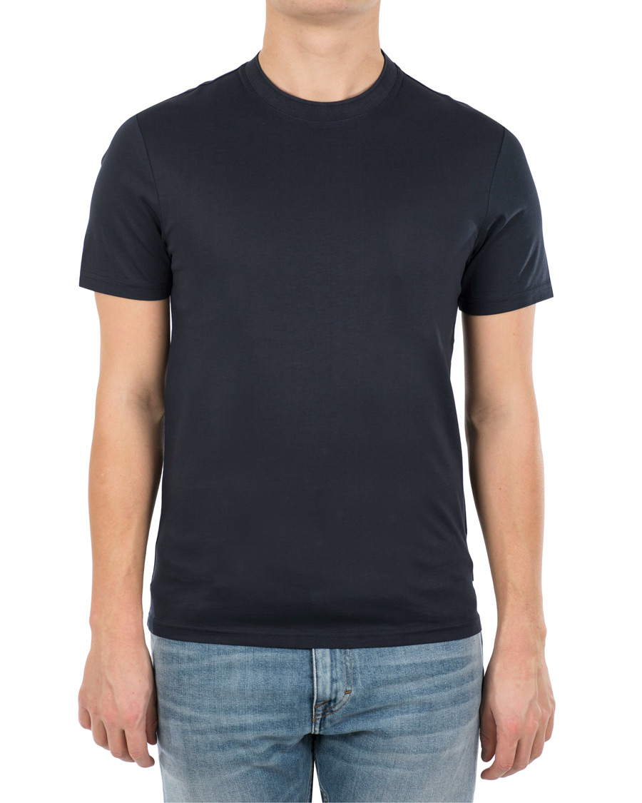 Heren | T-shirts | J.Lindeberg | Silo Fine Cotton Crew Neck Tee Navy