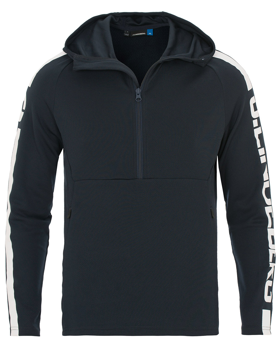 Heren | Truien | J.Lindeberg | Colin Double Mesh Hoodie Navy
