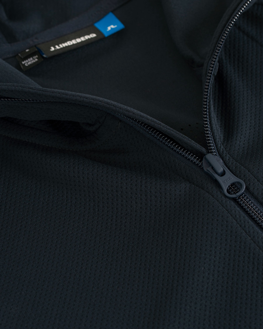 Heren | Truien | J.Lindeberg | Colin Double Mesh Hoodie Navy