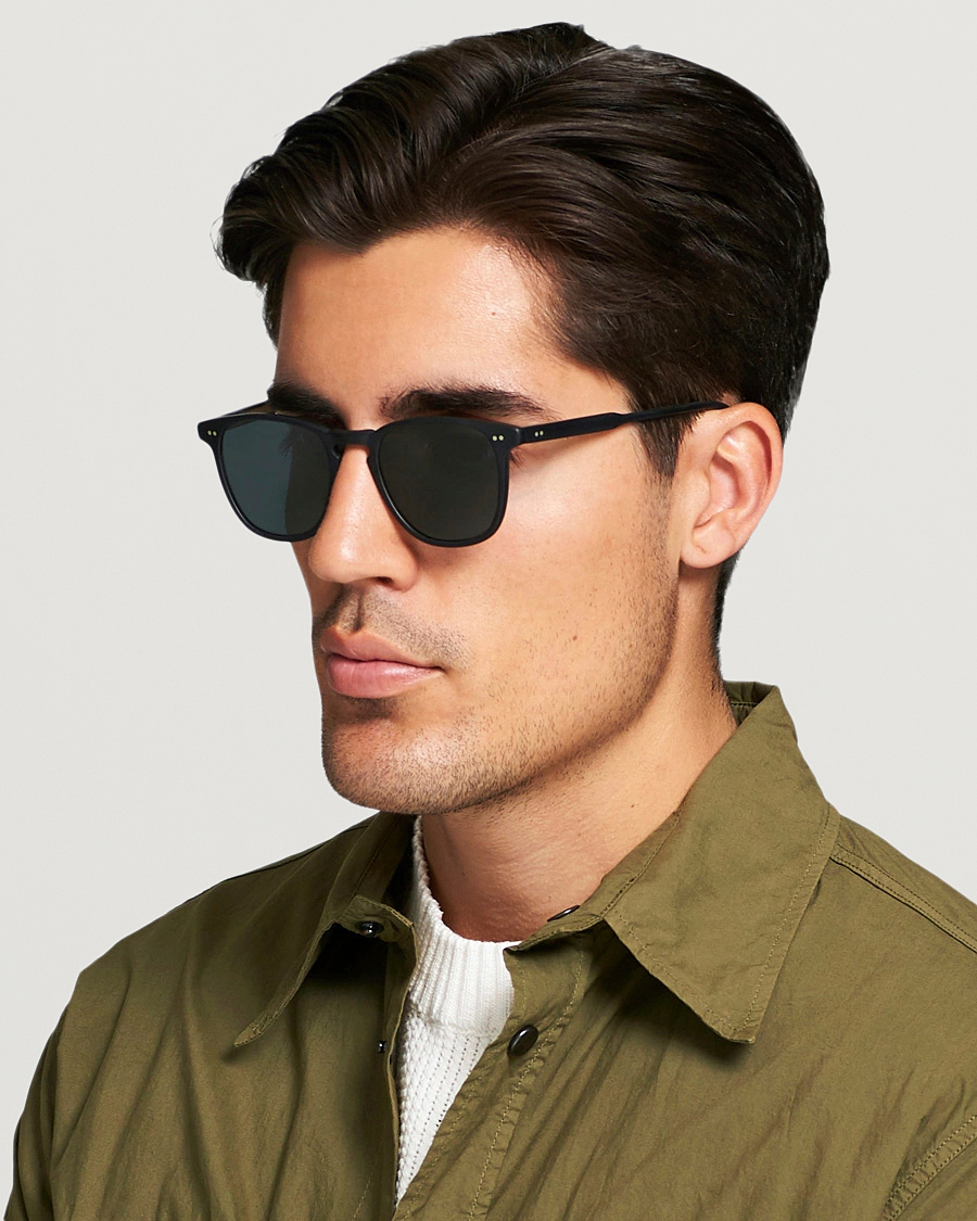 Heren |  | Garrett Leight | Brooks 47 Sunglasses Matte Black/Blue Smoke Polarized