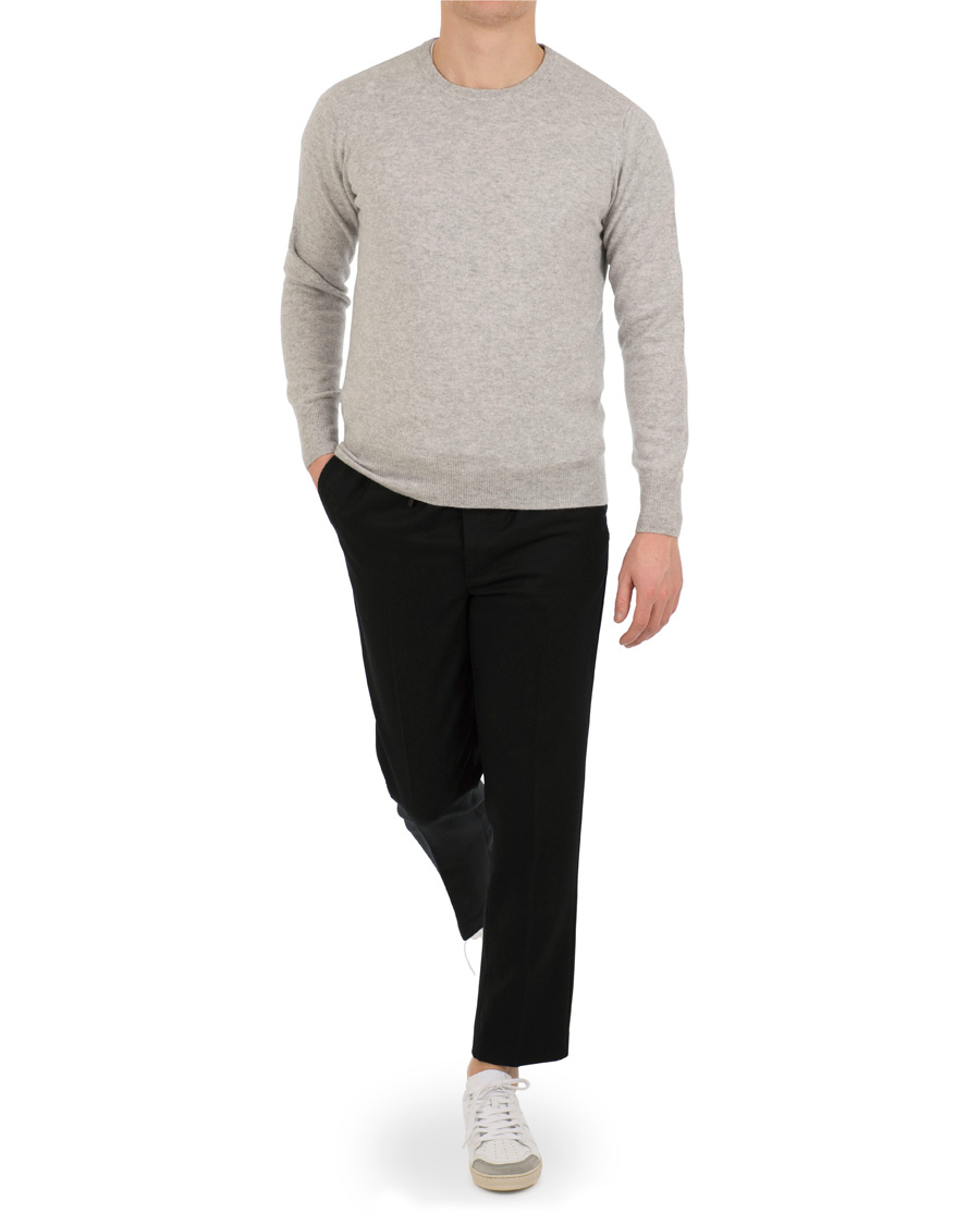 Heren | Truien | Soft Goat | Cashmere O-neck Light Grey