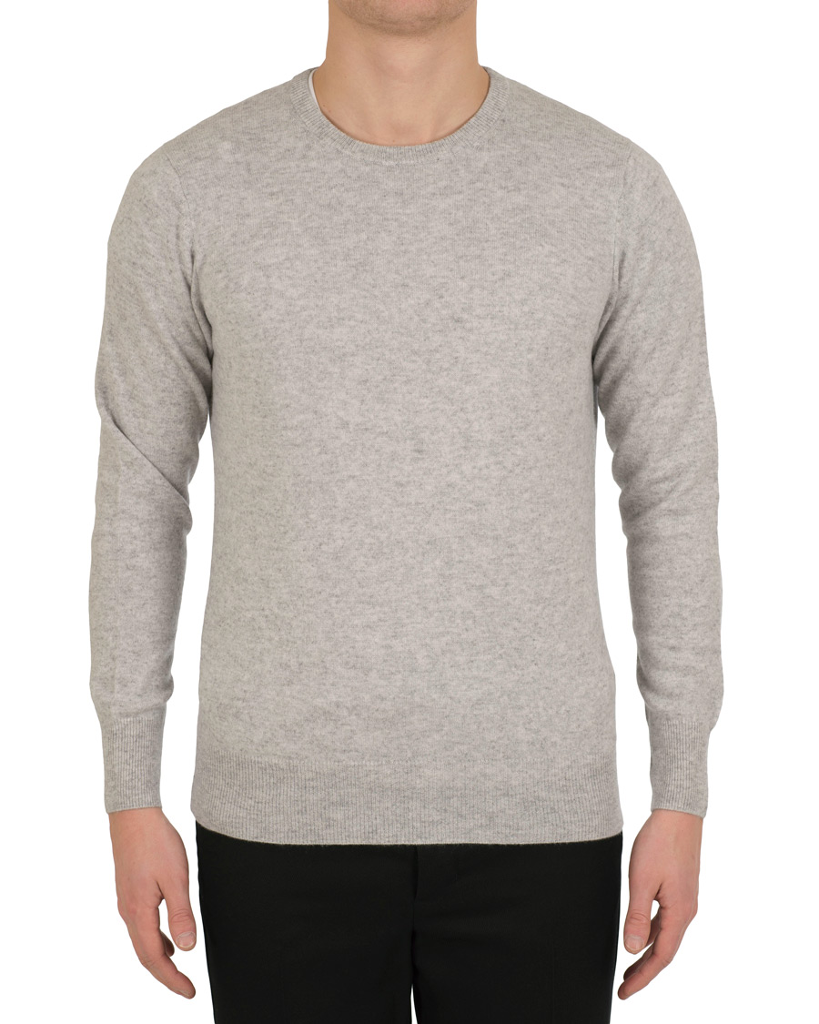 Heren | Truien | Soft Goat | Cashmere O-neck Light Grey