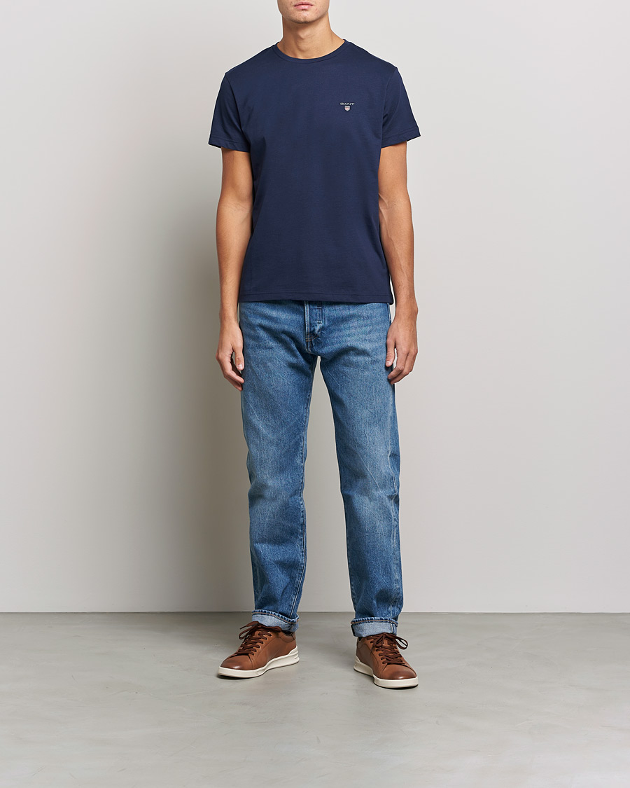 Heren | T-shirts | GANT | The Original Solid Tee Evening Blue