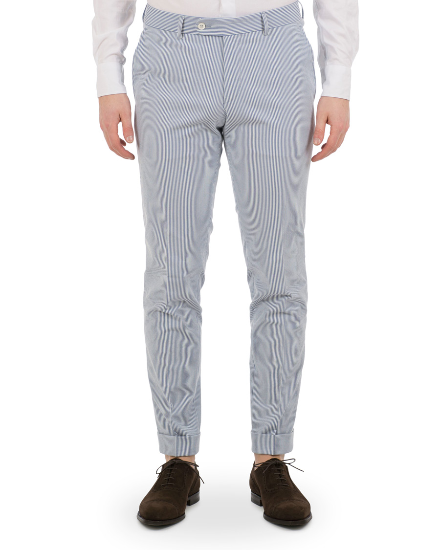 Heren | Broeken | Morris Heritage | Fred Dandy Stripe Suit Trousers Light Blue