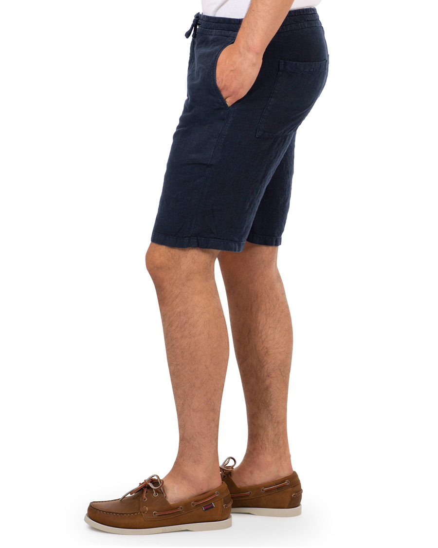 Heren | Korte broek | NN07 | Emil Draw String Linnen Shorts Navy