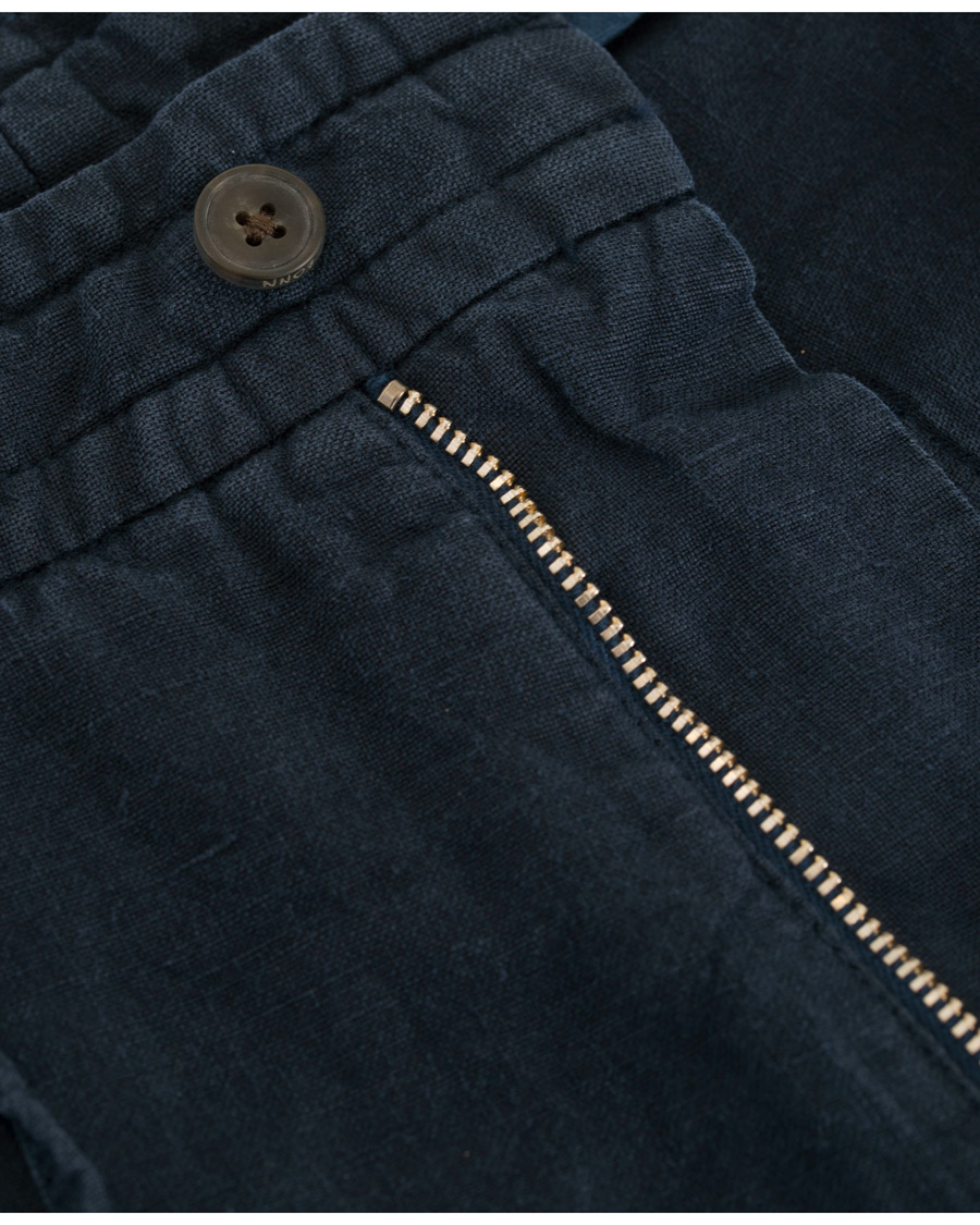 Heren | Korte broek | NN07 | Emil Draw String Linnen Shorts Navy