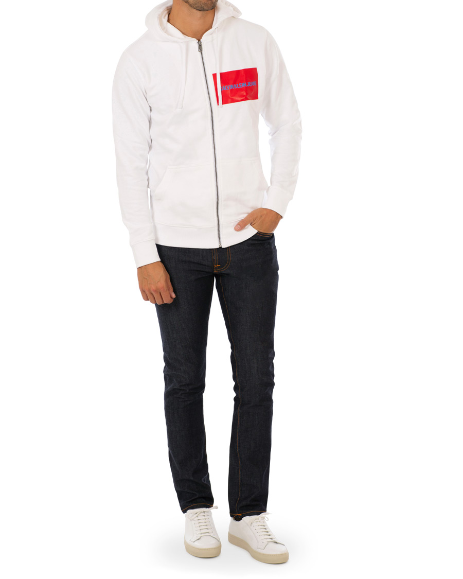 Heren | Truien | Calvin Klein Jeans | Institutional Logo Zip Through Hoodie Bright White