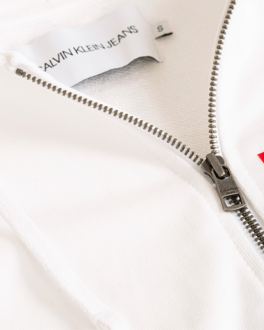 Heren | Truien | Calvin Klein Jeans | Institutional Logo Zip Through Hoodie Bright White