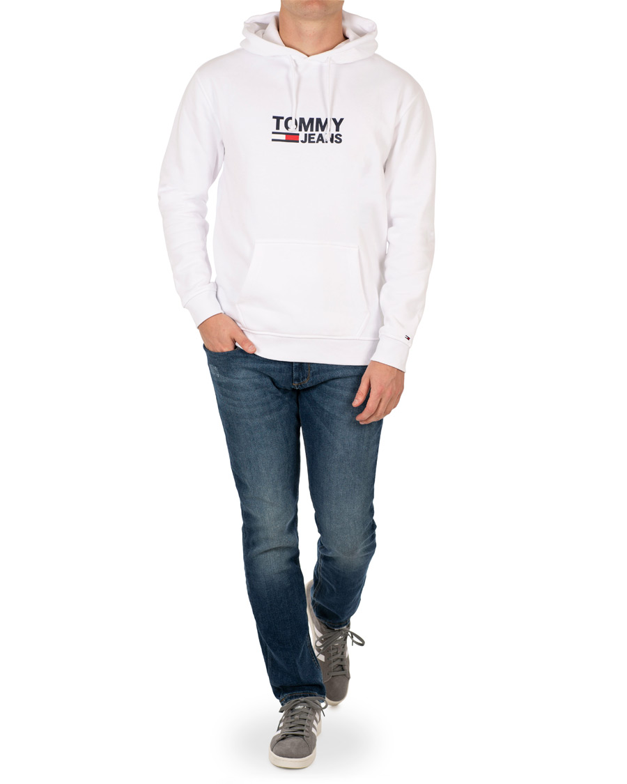 Heren | Truien | Tommy Jeans | Corp Logo Hoodie White