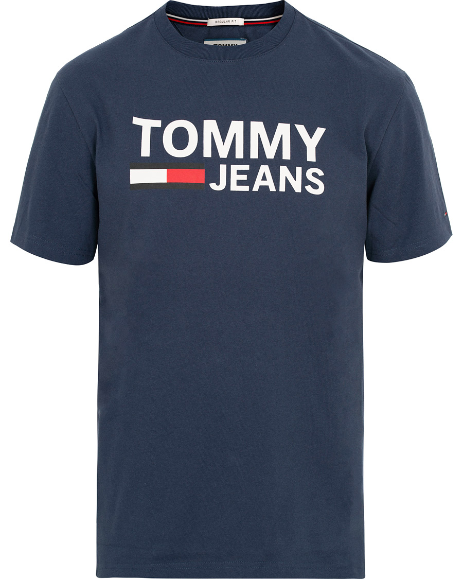 Heren | T-shirts | Tommy Jeans | Classic Logo Crew Neck Tee Black Iris