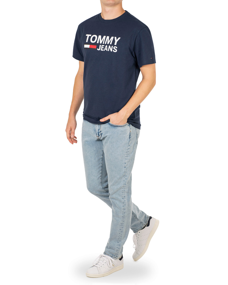 Heren | T-shirts | Tommy Jeans | Classic Logo Crew Neck Tee Black Iris