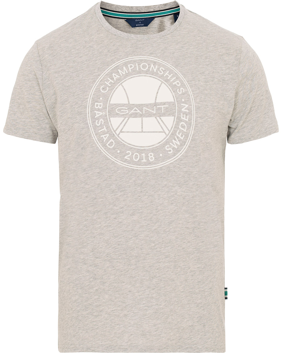 Heren | T-shirts | GANT | Båstad Crew Neck Tee Light Grey Melange