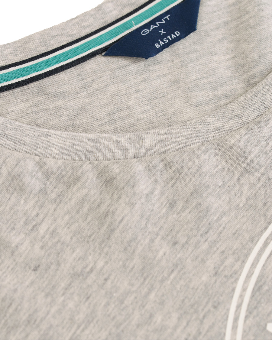 Heren | T-shirts | GANT | Båstad Crew Neck Tee Light Grey Melange