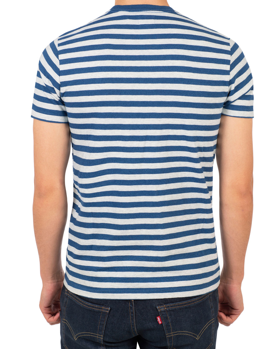 Heren | T-shirts | Levi's | Set-In Sunset Striped Pocket Tee Cream/Indigo
