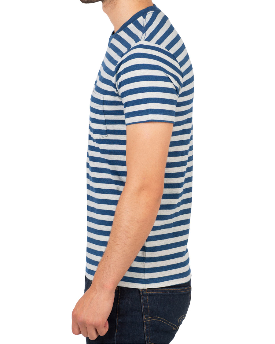 Heren | T-shirts | Levi's | Set-In Sunset Striped Pocket Tee Cream/Indigo