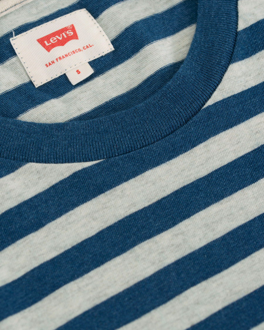 Heren | T-shirts | Levi's | Set-In Sunset Striped Pocket Tee Cream/Indigo