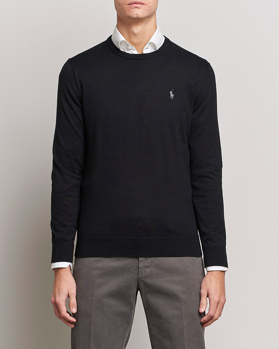 Heren |  | Polo Ralph Lauren | Pima Cotton Crew Neck Pullover Polo Black