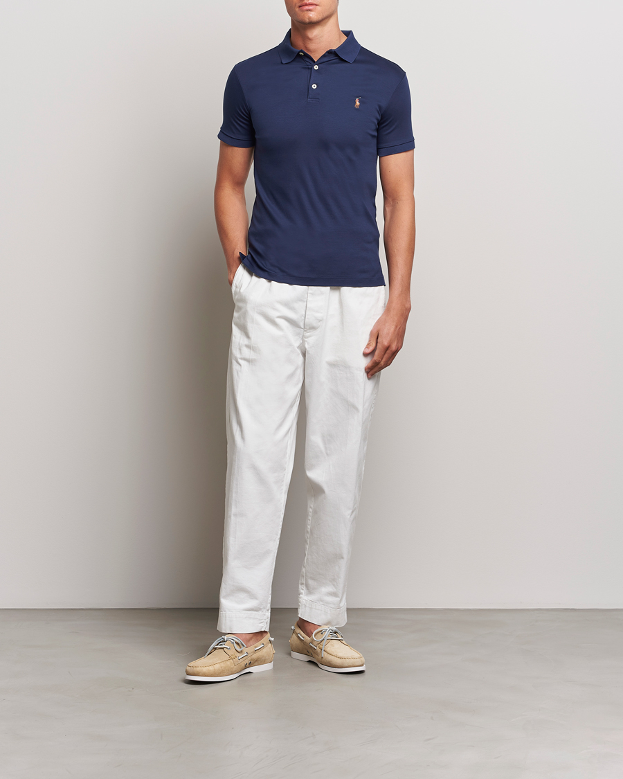Heren | Polo's | Polo Ralph Lauren | Slim Fit Pima Cotton Polo Refined Navy