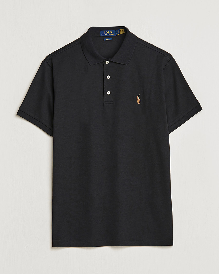 Heren | Polo's | Polo Ralph Lauren | Slim Fit Pima Cotton Polo Polo Black